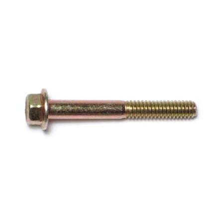 Midwest Fastener Grade 8, 1/4"-20 Flange Bolt, Zinc Plated Steel, 2 in L, 5 PK 74607